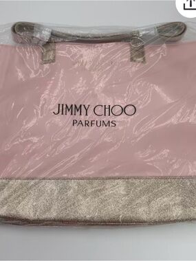 Jimmy Choo Parfums Pink Tote with Metallic Gold Trim